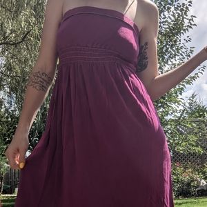 Purple strapless swim cover